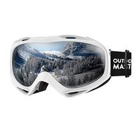 OutdoorMaster OTG - Occhiali da sci e snowboard, per uomini, donne e ragazzi, 100% protezione UV (telaio a righe + lenti grigie VLT 10,7%)