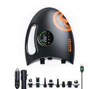 OutdoorMaster Pompa ad aria elettrica ricaricabile ad alta pressione da 88,8 Wh 20 psi, Shark 2S, spegnimento automatico e sgonfiaggio, ingresso CC 12 V e tipo C, per stand up paddle gonfiabili,
