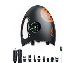 OutdoorMaster Pompa ad aria elettrica ricaricabile ad alta pressione da 88,8 Wh 20 psi, Shark 2S, spegnimento automatico e sgonfiaggio, ingresso CC 12 V e tipo C, per stand up paddle gonfiabili,