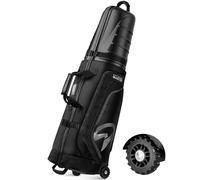 OutdoorMaster Sacca da viaggio da golf per compagnie aeree con ruote e custodia rigida, protegge mazze da golf, leggere e facili da manovrare, versione aggiornata, colore nero roccia