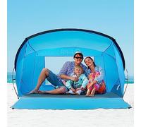 OutdoorMaster Tenda da spiaggia per 3-4 persone, facile da installare e portatile, con protezione UV UPF 50+, lucernario rimovibile, taglia famiglia, blu