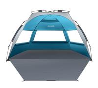 OutdoorMaster Tenda da spiaggia pop up per 3-4 persone, XL, facile da installare, portatile, pieghevole, con protezione UV UPF 50+, lucernario rimovibile, dimensioni famiglia (Ocracoke Coast)