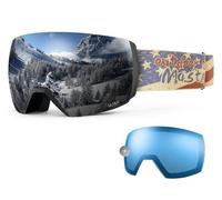 OutdoorMaster Ultra Maschera Sci Adulti Nera Strap USA Lenti Argento e Blu