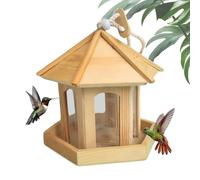 Outdoors Bird Feeders, Hexagonal Food Bowl, 7.87x7.68 Inches Weatherproof Design & Hangable Feeder, Canary Cockatiel Finch Parakeet for Porch Patio Balcony Backyard Outdoor Spaces