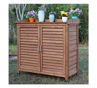 OutdoorWoodenGardenStorageCabinetWaterproof ScarpeRackperBalcone & Corridoio Attrezzi LockerwithSunproofBrownFinishElegante e FunzionaleGiardinaggiatore
