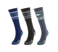 OutdorMaster - Calze da sci unisex in lana merino, sopra il polpaccio, con polsino antiscivolo per uomo e donna