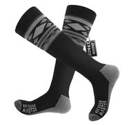 OutdorMaster - Calze da sci unisex in lana merino, sopra il polpaccio, con polsino antiscivolo per uomo e donna