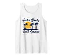 Outer Banks Carolina del Sud Vintage Tramonto Palme Canotta