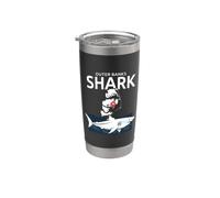 Outer Banks Great White Shark Map Ocean Lover Beach Bicchiere termico in acciaio inox doppia parete