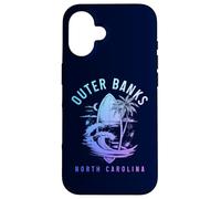 Outer Banks North Carolina Surf Vintage Surf Board Surfer Custodia per iPhone 16