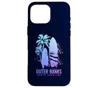 Outer Banks North Carolina Surf Vintage Surf Board Surfer Custodia per iPhone 16 Pro Max