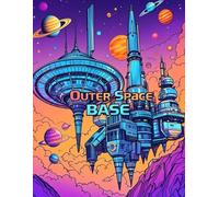 Outer Space Base: Coloring Book for Adults,Intricate Line Art of Futuristic Cities, Spacecraft, and Alien Worlds
