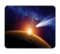 Outer Space Comet Tail Approaching Planet Mars Cosmos Dark Solar System Scenery Tappetino per Mouse Liscio Mousemat Lavabile Tappetino Mouse per Laptop Casa Lavoro 25X30Cm