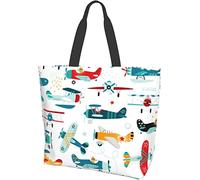 Outer Space Planet Rocket Alien Earth Tote Bag Large Casual Women Shoulder Handbags Borse della spesa riutilizzabili per lavoro Shopping Viaggi Spiaggia