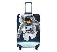Outer Space Rocket Astronauta Cosmic Planet System Elastico Viaggio Bagagli Copertura Protettiva Valigia, Stampa Valigia Copertura Bagagli Anti-Graffio, Nero , L