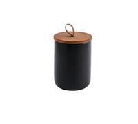 outer treasure Barattolo moderno in ceramica con coperchio, zuccheriera, per caffè, caffè, alimenti, per chicchi di caffè, zucchero, tè, spezie, ecc. (nero, 800 ml)