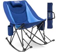 OuterSpa Sedia da campeggio a dondolo, resistente, con schienale alto, sovradimensionato, portatile, con portabicchieri laterali, tasca per spiaggia, pesca, viaggi, picnic, prato, concerti all'aperto