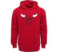 Outerstuff NBA Youth 8-20 Team Color Primary Logo Pullover Felpa Felpa con Cappuccio, Chicago Bulls Rosso, 14-16