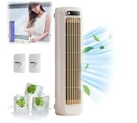 Outfany Cooling Ace - Condizionatore d'aria Libiyi Cooling Ace, Shirem Cooling Ace, portatile, silenzioso, con 3 velocità, piccolo ventilatore a torre da scrivania per casa e ufficio (beige, plug-in)