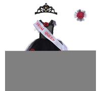 Outfit da sposa gotica - Costume da ragazza di Halloween spaventoso, set di abiti wig wavy | Haunted Party Wear per 2-10 anni inquietante ensemble a tema fantasma, delicato abbigliamento morto per la