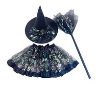 Outfit Di Halloween Witch Tutu | Gonna Di Strega Tutu Di Halloween Set Da 3 Pezzi | Gonna Di Costume Cosplay Adorabile E Confortevole Per Ragazze Di 2-8 Anni Per Feste, Vestiti, Eventi Scolastici, Ser