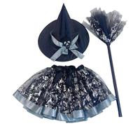 Outfit Di Halloween Witch Tutu | Gonna Di Strega Tutu Di Halloween Set Da 3 Pezzi | Gonna Di Costume Cosplay Adorabile E Confortevole Per Ragazze Di 2-8 Anni Per Feste, Vestiti, Eventi Scolastici, Ser