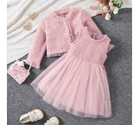 Outfit elegante e alla moda da ragazza, adatto come regalo per compleanno, Capodanno, Natale, per feste, uso quotidiano, adatto per la transizione tra primavera e autunno, carino e dolce 6Y,7Y,4Y,5YCo