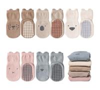outfit spring Calzini Antiscivolo Bambino Bambina Calze Antiscivolo in Cotone Motivi Animali Neonata Bambini Calzini Invernali 0-12 Mesi 1-5 Anni Compleanno Regalo 0-12 Mesi Normale 5 Paia G