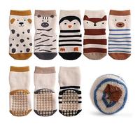 outfit spring Calzini Antiscivolo Bambino Bambina Calze Antiscivolo in Cotone Motivi Animali Neonata Bambini Calzini Invernali Compleanno Regalo 0-12 Mesi Spesse C 5 Paia