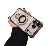 Outforeleso/Prosperousk Phone Case, New In Phone Case for Iphone 17 Series - Four Corners Air Cushion Anti-Fall Case for Iphone with Invisible Ring Stand (Gold,FOR iPhone15PRO MAX)