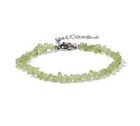 OutFyt Bracciale Chakra, Bracciale In Pietra Di Peridoto Naturale Irregolare Bracciale Con Pietre Preziose Bracciale Regolabile Yoga Chakra Bracciale Portagioie Portafortuna Per Donna Uomo