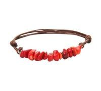 OutFyt Bracciale Irregolare In Pietra Di Corallo Naturale, 7 Cristalli Chakra Bracciale Con Pietre Preziose Bracciale Portafortuna Regolabile Braccialetti Estivi Per Donna Uomo Gioielli Regalo