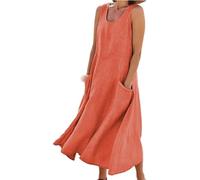 OutFyt Camicie da Notte da Donna in Lino di Cotone, Indumenti da Notte con Cinturino Camicie da Notte per Donna Girocollo Abito da Notte Camicia da Notte Camicia da Notte Abbigliamento da Notte Esti