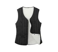 OutFyt Gilet Corto In Pile Da Donna, Con Bottone A Pressione Scaldacorpo Gilet Leggero Giacca Gilet Smanicato Senza Maniche Accogliente Gilet Esterno Scaldamani Gilet Imbottito Invernale,Nero,M