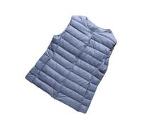 OutFyt Gilet Trapuntato Girocollo da Donna, Leggero con Bottoni A Pressione Gilet Imbottito Senza Maniche Gilet Esterno Antivento Gilet Imbottito Gilet Invernale, Blu, S