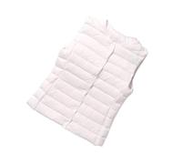 OutFyt Gilet Trapuntato Girocollo da Donna, Leggero con Bottoni A Pressione Gilet Imbottito Senza Maniche Gilet Esterno Antivento Gilet Imbottito Gilet Invernale, Bianco, M