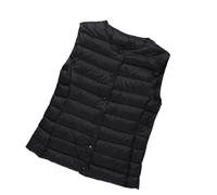 OutFyt Gilet Trapuntato Girocollo Da Donna, Leggero Con Bottoni A Pressione Gilet Piumino Senza Maniche Outwear Gilet Scaldamani Antivento Per Esterno Gilet Imbottito Invernale, Nero, M