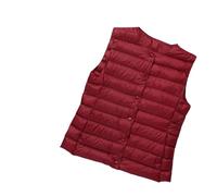 OutFyt Gilet Trapuntato Girocollo Da Donna, Leggero Con Bottoni Automatici Gilet Senza Maniche In Piumino Capispalla Gilet Scaldamani Antivento Per Esterni Gilet Imbottito Invernale, Rosso Vino, S