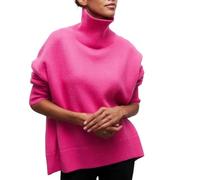 OutFyt Maglioni A Collo Alto da Donna Maglione Lavorato A Maglia Solido Maglione A Maniche Lunghe Pullover in Maglia Maglione Pullover Caldo E Spesso Top Maglieria Felpata Invernale Antumn,Rosa Ross