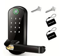 OUTFYT Smart Fingerprint Lock App Remote Control Keyless WIFI Digital Touchscreen NFC IP67 impermeabile con 2 carte IC,Protezione intelligente affidabile(Noir)