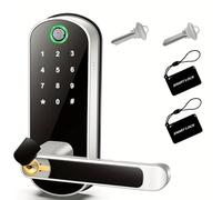 OUTFYT Smart Fingerprint Lock App Remote Control Keyless WIFI Digital Touchscreen NFC IP67 impermeabile con 2 carte IC,Protezione intelligente affidabile(Silver)