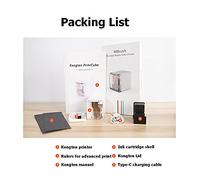 OUTFYT Stampante Portatile, Mini portatile Mobile Color Mini Stampante palmare Tattoo Logo Bluetooth A4 Stampante a getto d'inchiostro Stampa Quando Vuoi(One set)