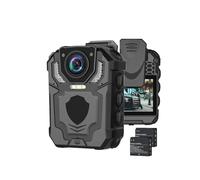 OUTFYT T5 Telecamera indossata dal corpo HD 1296P DVR Videocamera di sicurezza IR for visione notturna Mini videocamere indossabili Registrazione in loop della polizia,Serie Guardia(64GB Camera)