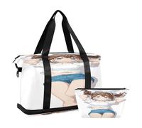 Outgoing Fresh Anime Summer Girl Set 2 pezzi borsa sportiva palestra Weekender borsone con tracolla regolabile per trekking