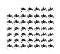 OUTIFUOTPP 50/100 Pezzi di Ragni Neri Halloween, Piccoli Luminosi in plastica, Decorazione for la casa, Scherzo ingannevole, Giocattolo for stregata(100pcs Black)