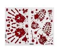 OUTIFUOTPP Adesivo for Finestra con Impronte di Sangue Halloween, Decalcomanie Macchie, Decorazioni for attrazione statica, Adesivo e Rimovibile(Set B-2Pcs)