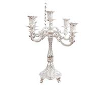 OUTIFUOTPP Candelabro in Metallo da 1/3/5 Candele, portacandele Alti for Decorazioni for la casa, Matrimoni, Natale, Chiesa, Festa di Halloween(Five Heads of Silver)
