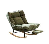 OUTIFUOTPP Divano pigro caldo invernale, sedia for il tempo libero nella camera da letto del balcone domestico, singola con schienale comodo, a dondolo for esterni(Green with pedal)
