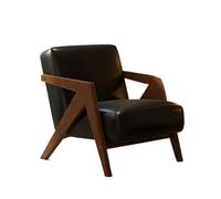 OUTIFUOTPP Sedia in stile moderno della metà del secolo con braccioli in legno accessoria la poltrona da soggiorno tessuto di lino in retrò(5)