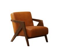 OUTIFUOTPP Sedia in stile moderno della metà del secolo con braccioli in legno accessoria la poltrona da soggiorno tessuto di lino in retrò(7)